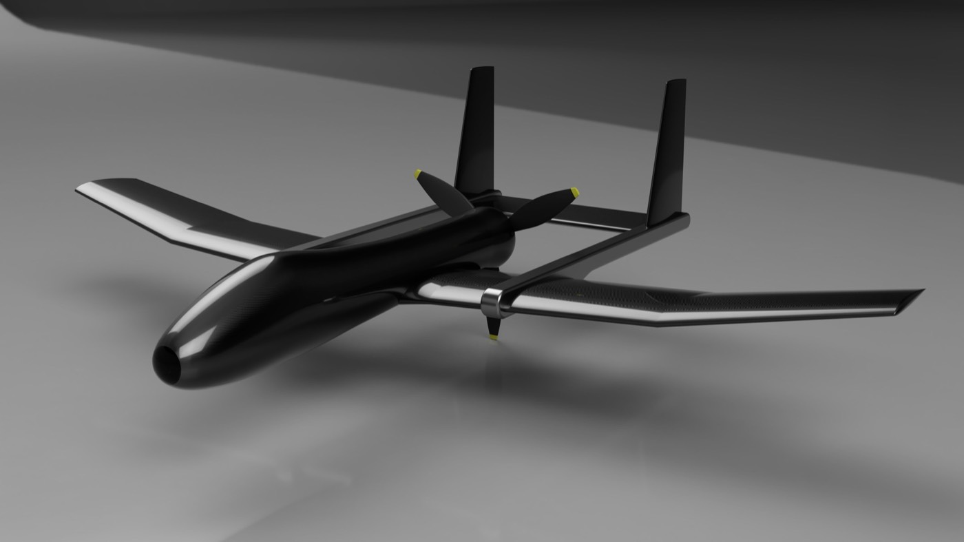 Fixed-wing survey UAV CAD render