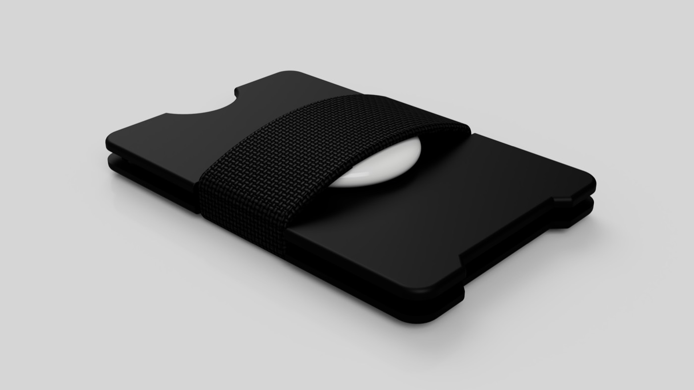 Aluminium wallet CAD render